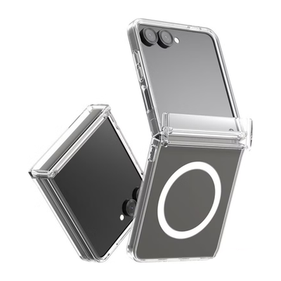 Прозрачный чехол MagSafe с защитой шарнира araree Duple 360 M для Samsung Z Flip7 Гибридный поликарбонатный чехол. Designed for Samsung, Qi2 Ready. Производителем заявлена устойчивость к пожелтению