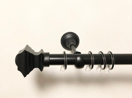 Карниз круглый металлический d19 мм однорядный "Верди", цвет черный матовый