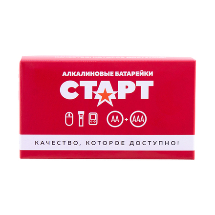 Батарейка Старт LR6/LR03-BOX12, типоразмер AAA 12 шт + типоразмер AA 12 шт