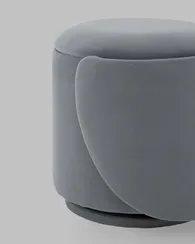 Пуф Gong со складной спинкой и ящиком, серый велюр