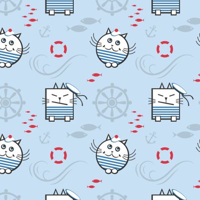 Коты в тельняшках. Морская тема.