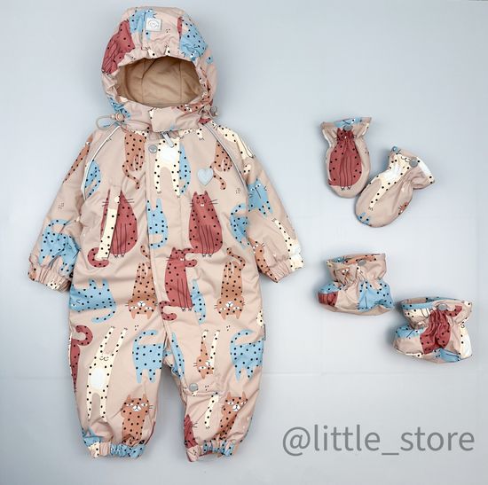 Комбинезон зимний "Цветные коты"