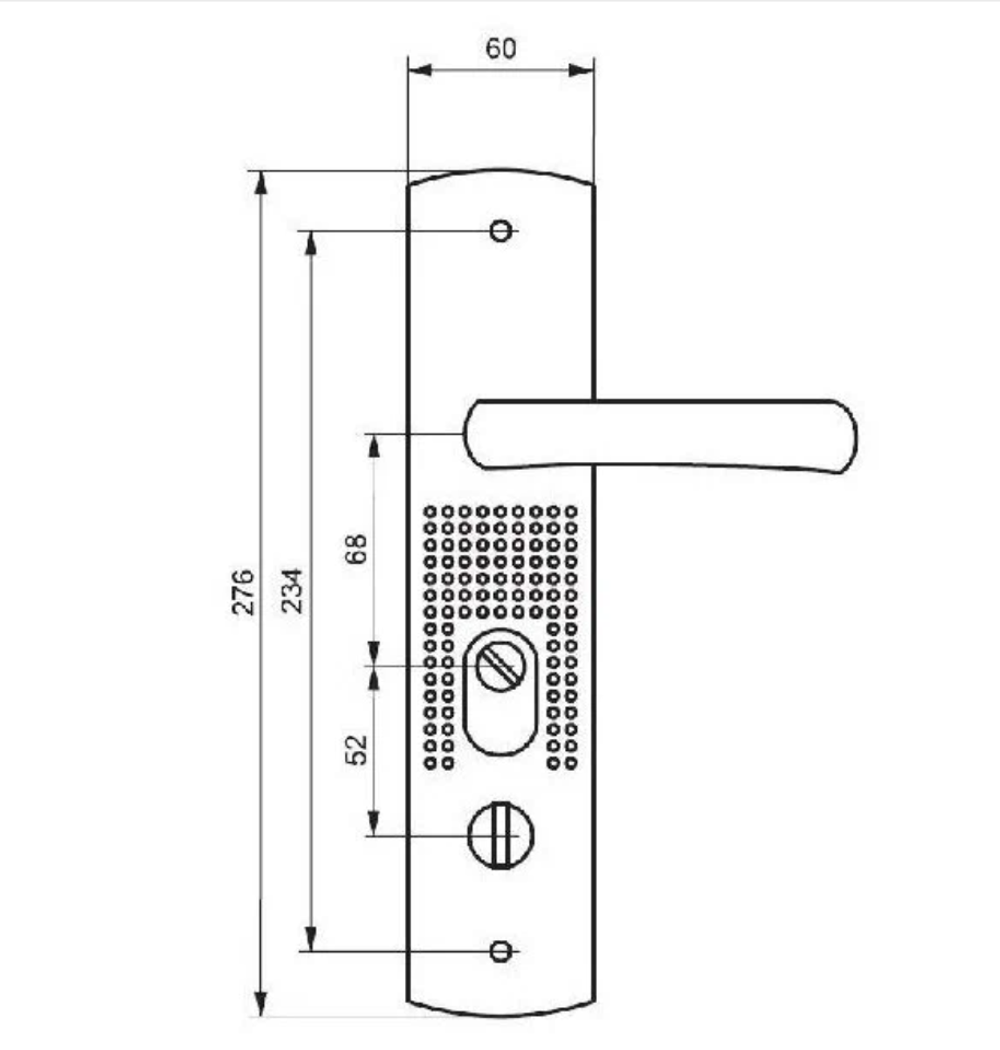 Ручка дверная Стандарт, РН-СТ222-1-R, 7 839, правая, для металл. дверей