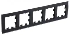 Рамка Systeme Electric ATLASDESIGN Nature 5-постовая стекло черный матовый 38698