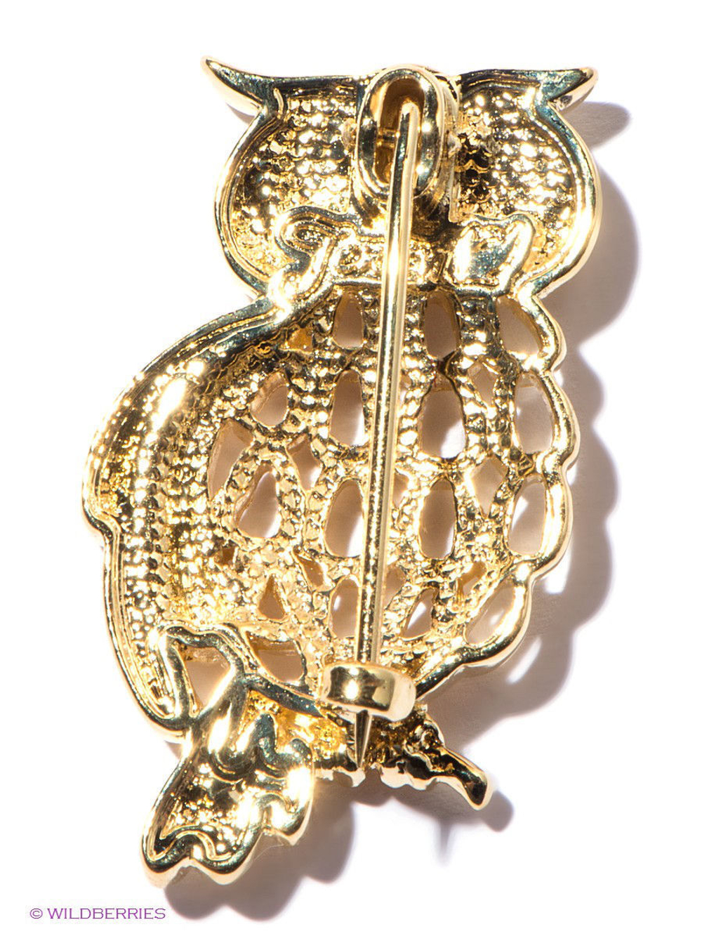 "Отус" брошь в золотом покрытии из коллекции "Bubo" от Jenavi с замком булавка