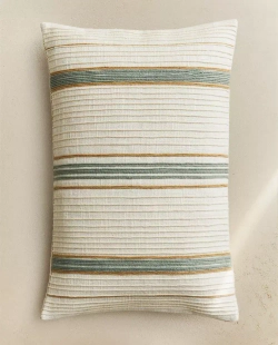 ZARA HOME НАВОЛОЧКА ДЛЯ ДЕКОРАТИВНОЙ ПОДУШКИ В ПОЛОСКУ, ЭКРЮ