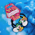 Резинки для волос детские 2шт. «Новогодние чудеса - Снеговички», d-3,5см