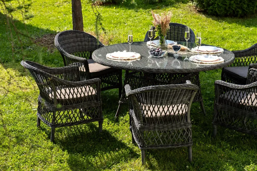 "Эспрессо–150 S" обеденная группа плетеная, цвет графит