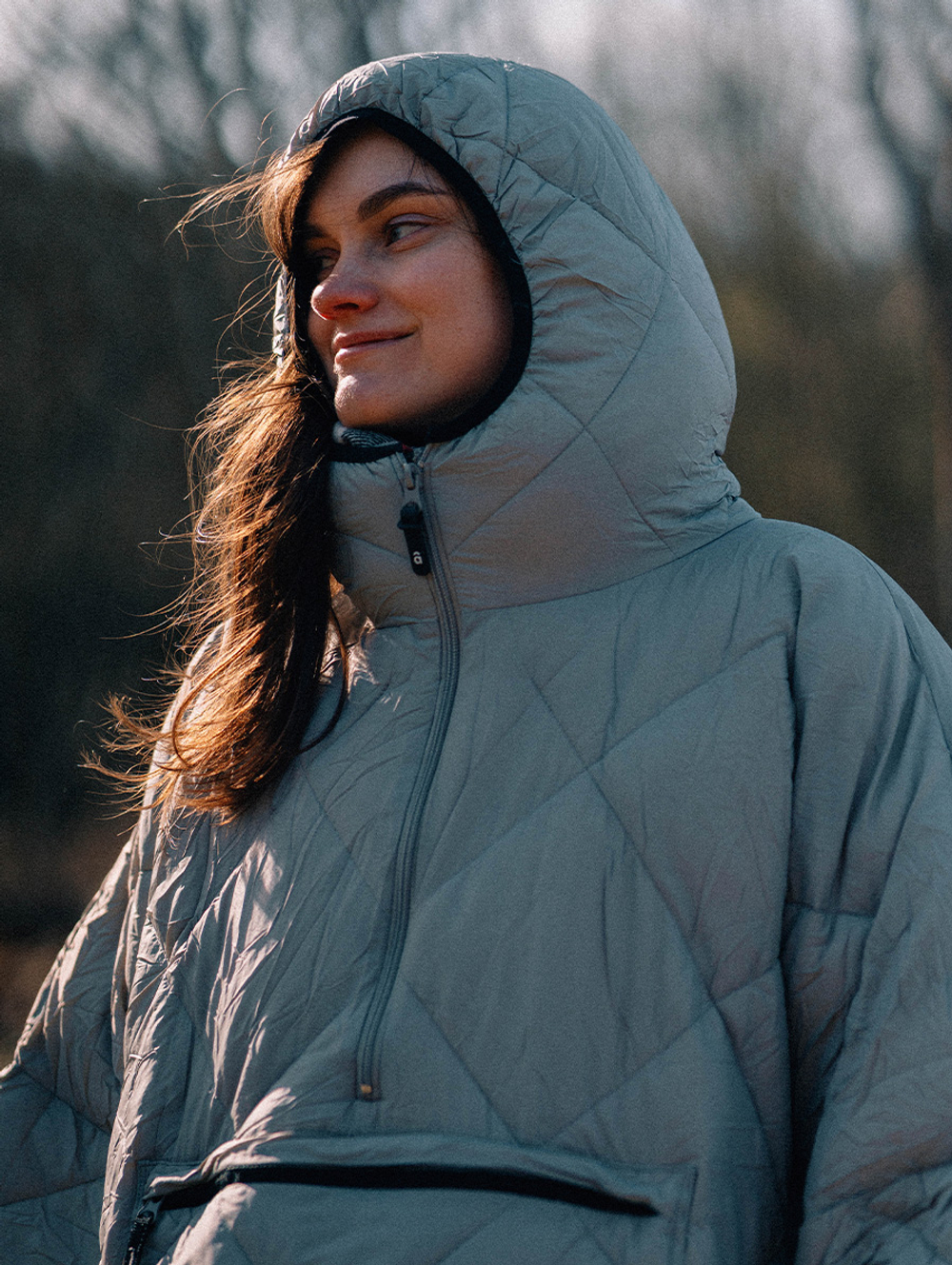 Утеплённое пончо 3 в 1 Shikotan grey unisex