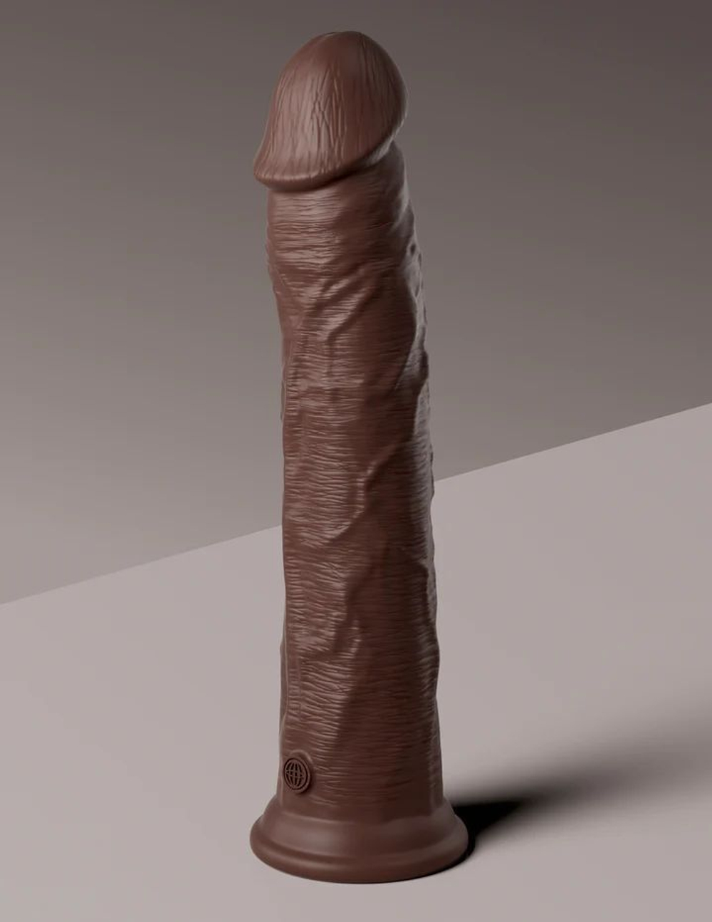 Коричневый фаллоимитатор-реалистик 11  Silicone Dual Density Cock - 29,5 см.