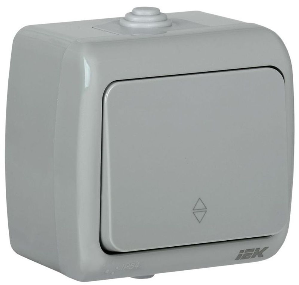 Переключатель проходной 1-кл. 1п ОП Aquatic 10А IP54 ВС-20-1-2-А сер. IEK EVA12-K03-10-54 Переключатель проходной 1-кл. 1п ОП Aquatic 10А IP54 ВС-20-1-2-А сер. IEK EVA12-K03-10-54