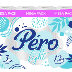Бумага туалетная PERO LIGHT 3 сл., 12 рул., белая
