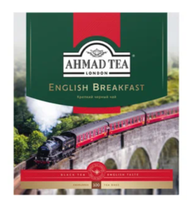 Чай черный Ahmad Tea English Breakfast в пакетиках, 100 пак.