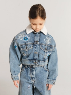 Жакет джинсовый с мехом NEZABUDKA CHILD, синий