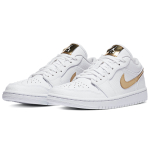 Кроссовки Air Jordan 1 Retro Low White Metallic Gold