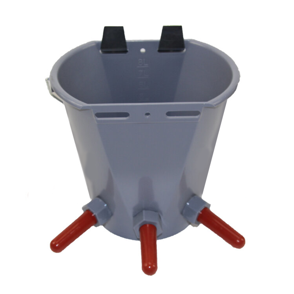 Ведро для выпойки, поения, кормления телят 8 л, 3 соски