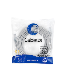 Cabeus PC-UTP-RJ45-Cat.5e-10m-LSZH Патч-корд U/UTP, категория 5е, 2xRJ45/8p8c, неэкранированный, серый, LSZH, 10м