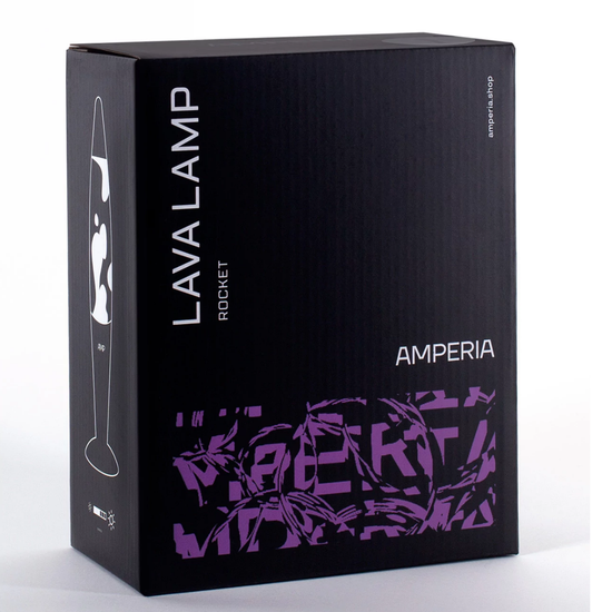 Лава лампа Amperia Rocket Черная, Прозрачная, корпус черный (35 см)