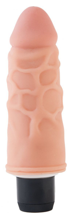 Телесный вибромассажёр из лавклон - 12,7 см. (Цвет: телесный)