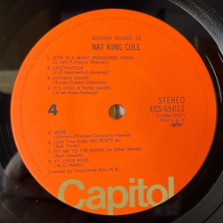 Винтажная виниловая пластинка LP Nat King Cole Golden Double 32 (Japan 1975) (Obi)