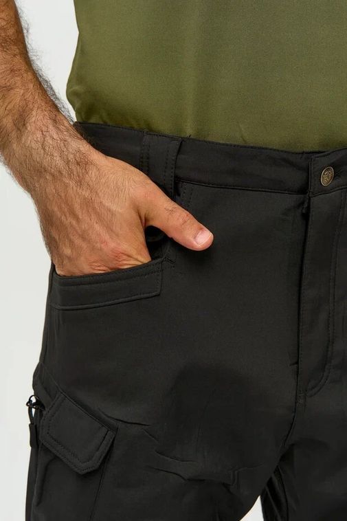 Костюм тактический утепленный Softshell Черный