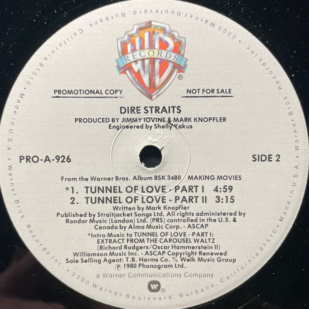 Dire Straits ‎– Skateaway / Tunnel Of Love (США 1980г.) EP