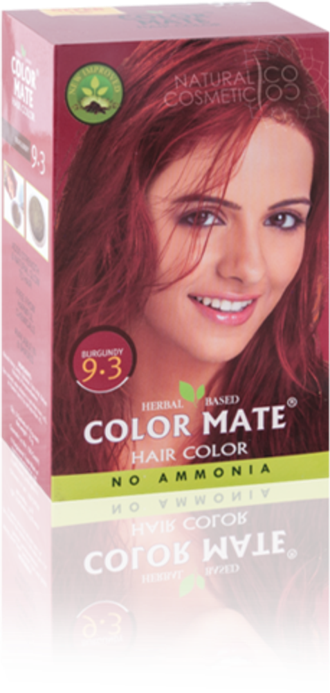 Краска для волос на основе хны Color Mate Burgundy 9.3 Бургундия 100% окрашивание седины 5х15 г = 75 г