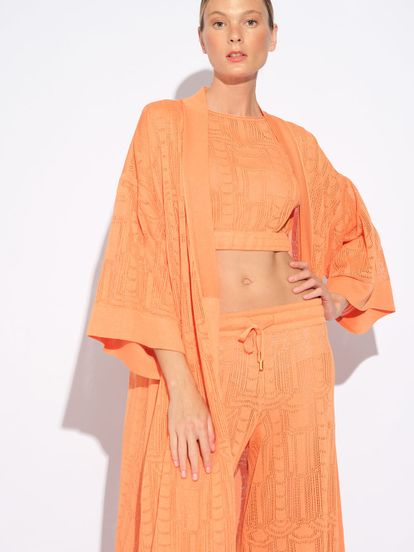 Женские брюки оранжевого цвета из вискозы - фото 6