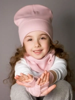 Шапка детская со снудом и митенками