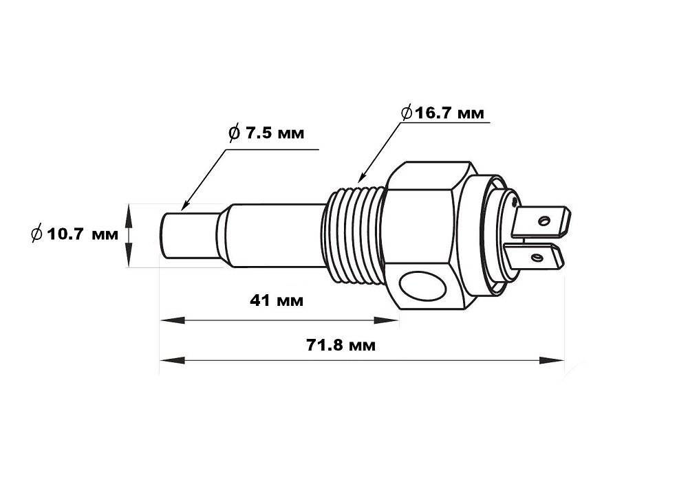Датчик температуры масла до 150 град, резьба 3/8"х18NPT