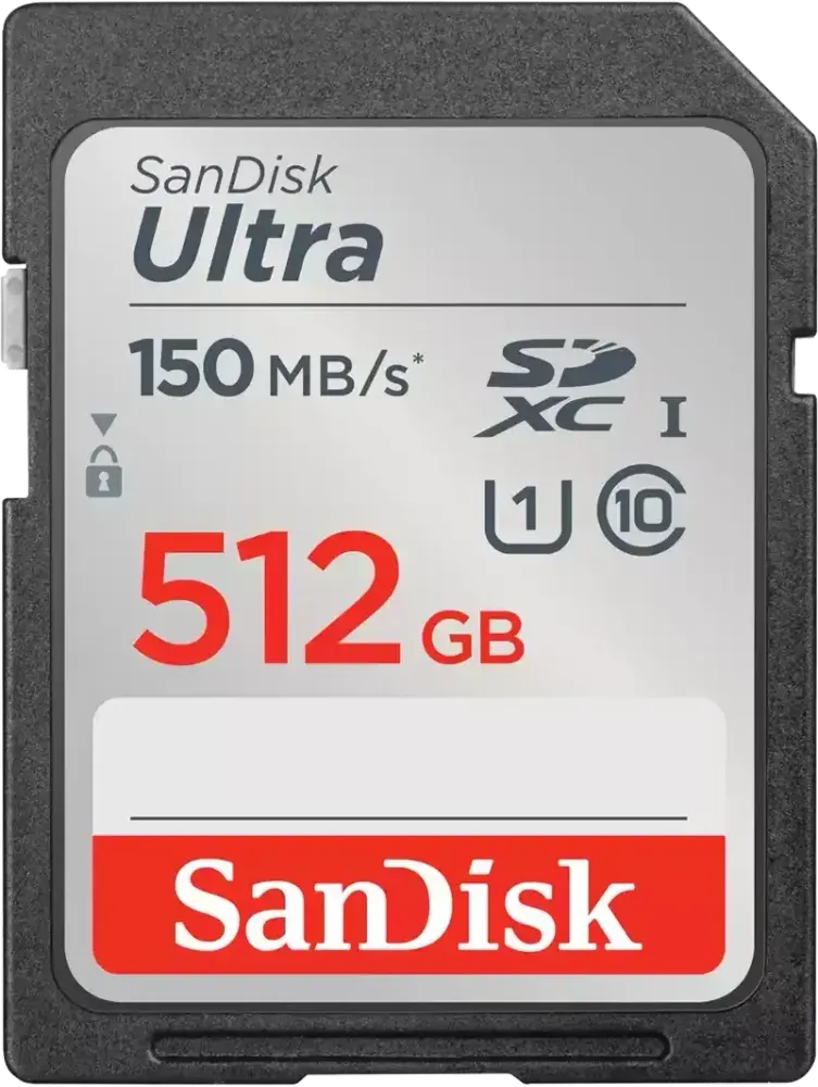 Карта памяти SanDisk Ultra SDXC 512GB UHS-I U1, R 150 МБ/с
