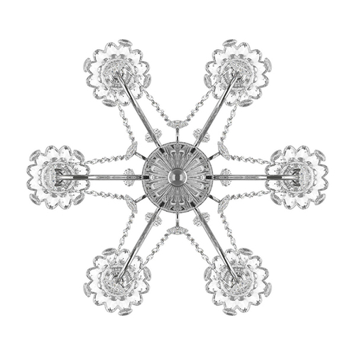 790064 Люстра SCHON 6x60W E14 Серебро