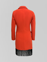 Платье-пиджак Bony style на пуговицах с бахромой внизу и поясом в комплекте