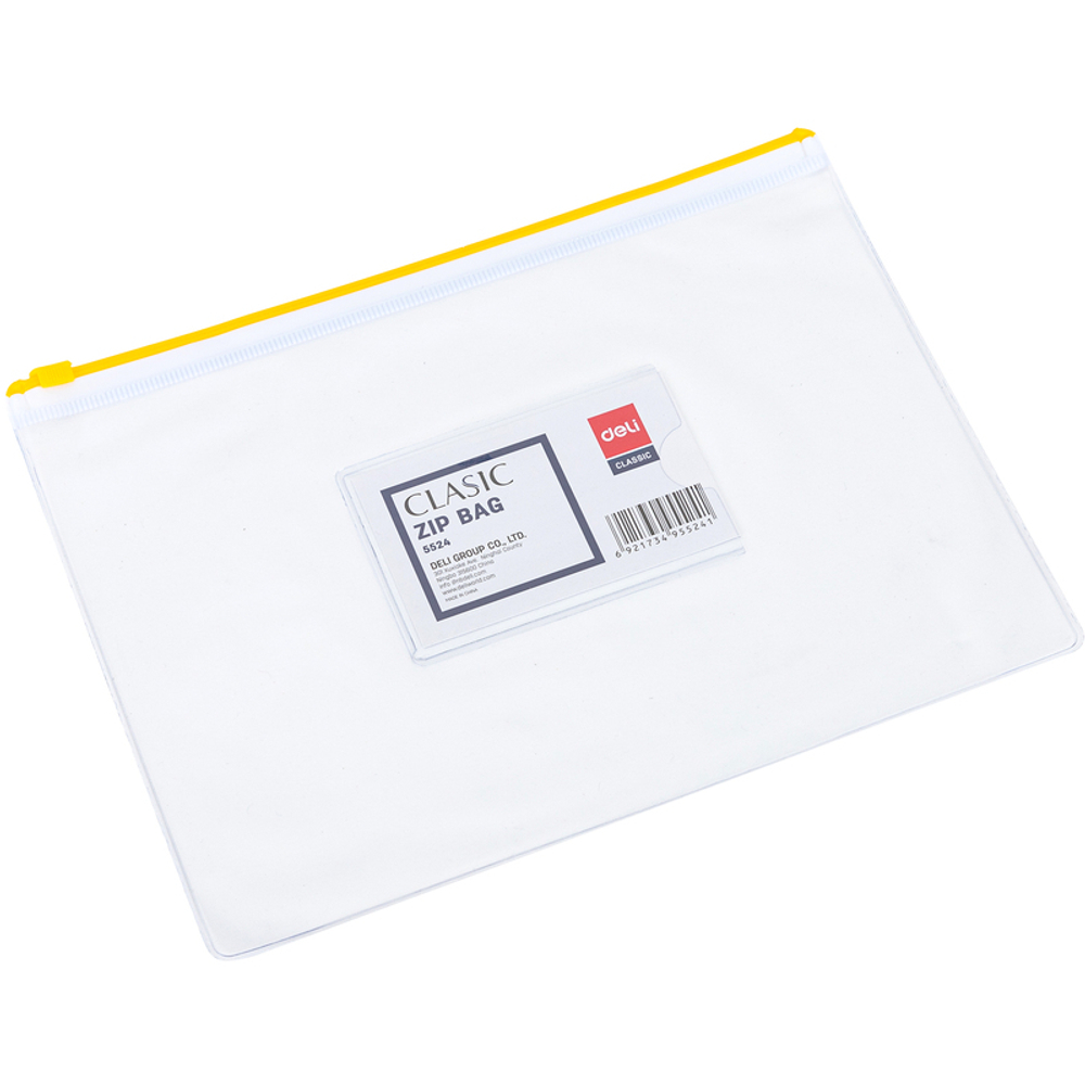 Папка-конверт на молнии DELI "Classic", А5, 0,17 мм, ассорти