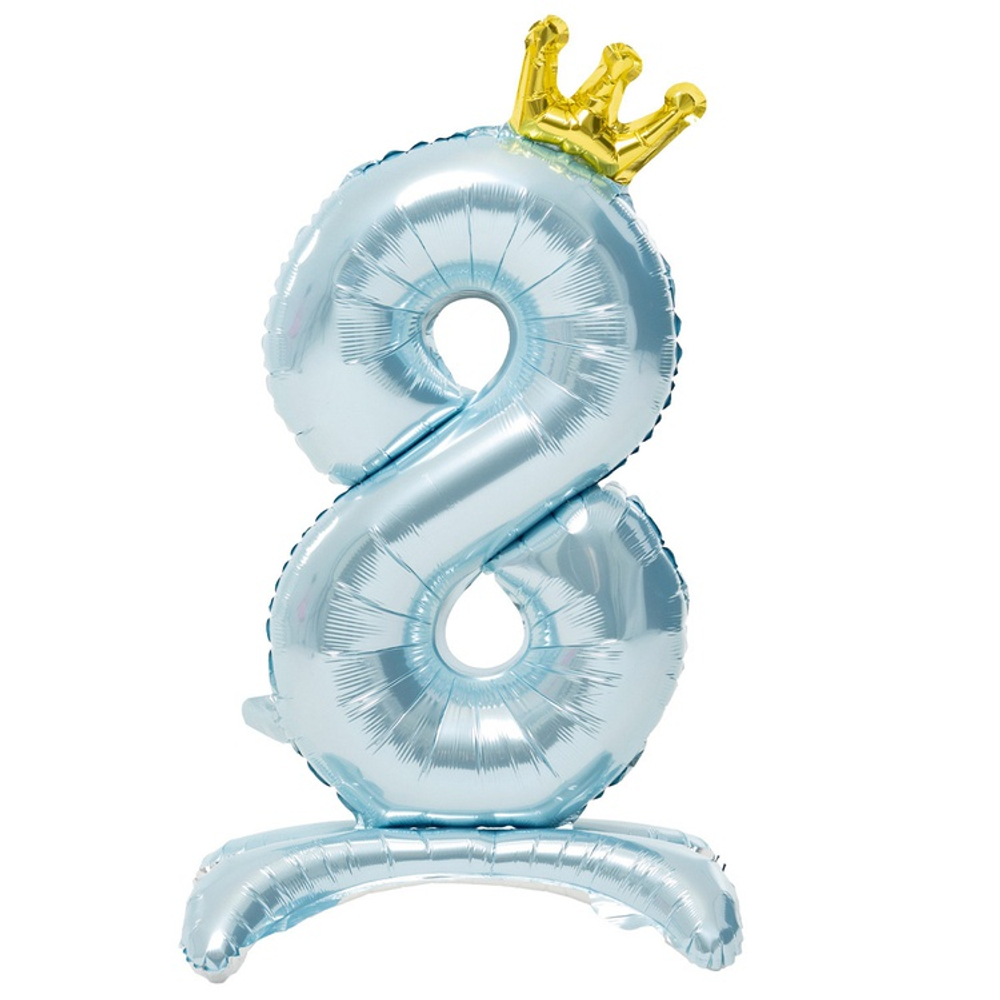 Шар фольгированный Цифра 8 81 см (Голубой)