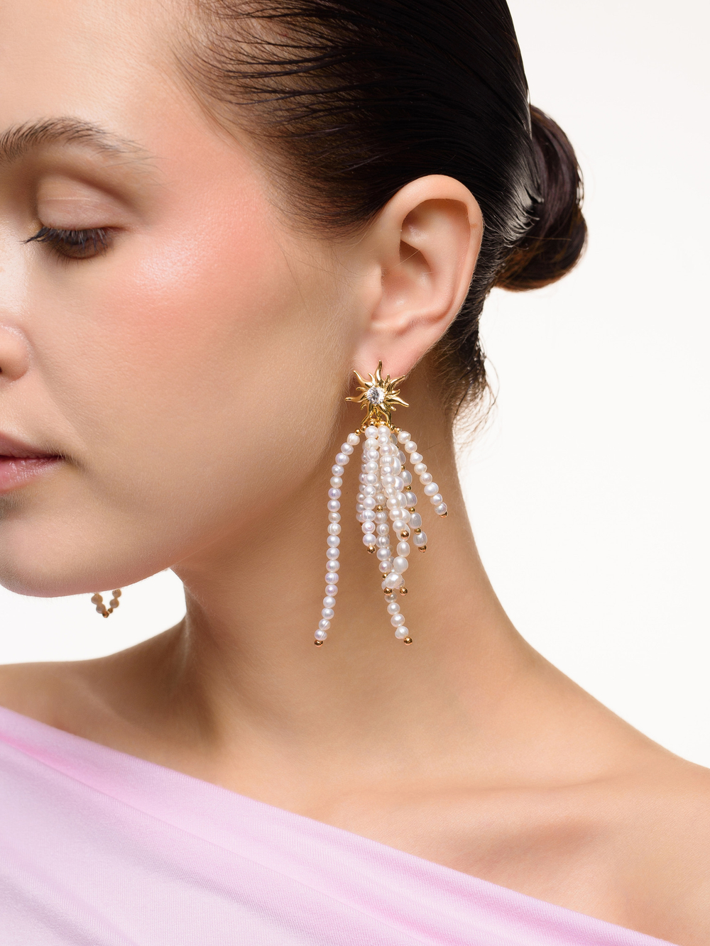 Серьги "Bunches" из жемчуга Gold