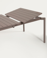 Раздвижной алюминиевый садовый стол Zaltana с коричневой матовой отделкой 140 (200) x 90 см
