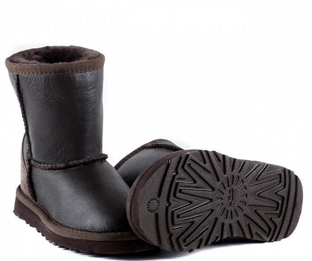 Ugg Kids Classic Short Metallic Chocolate