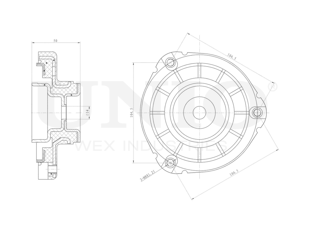 Опора амортизатора передняя UNIO RMP-13010