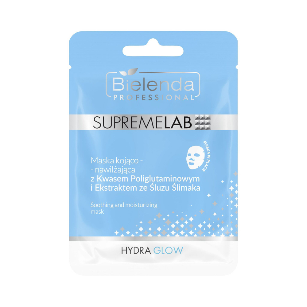 Supremelab HYDRA GLOW Успокаивающая и увлажняющая маска с полиглутаминовой кислотой и экстрактом муцином улитки