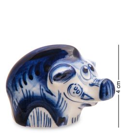 ГЛ- 758 Фигурка «Кабан» (Гжельский фарфор)