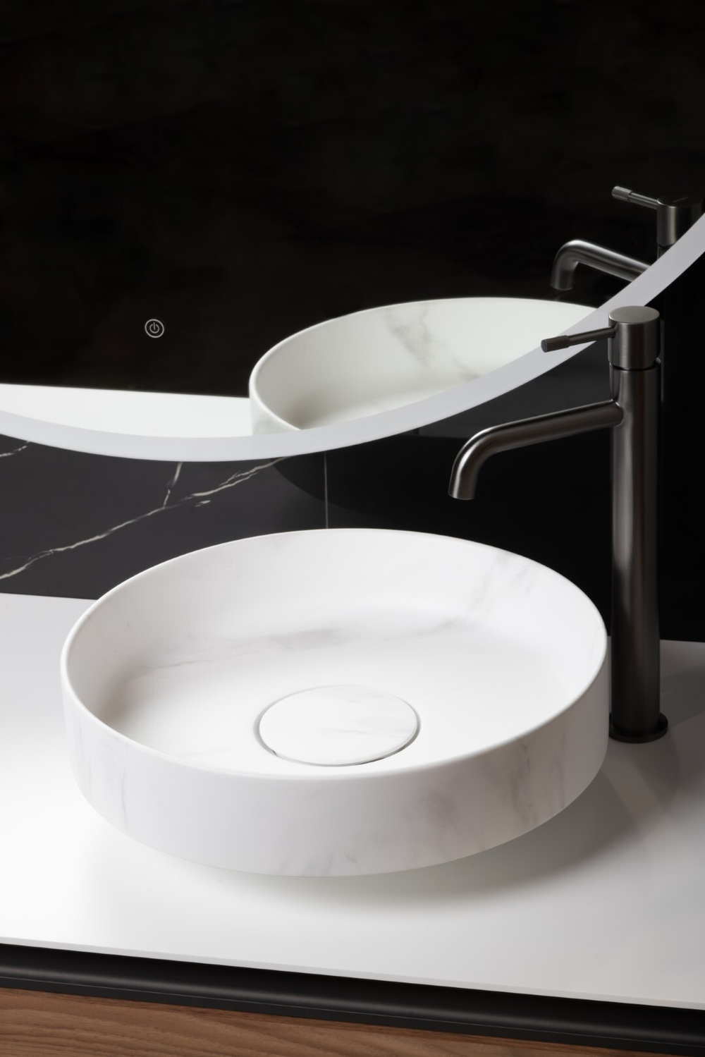 Boheme Раковина накладная Corian 400*130 Calacatta