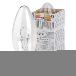 Лампочка ЭРА B36 60Вт Е14 / E14 230В свечка прозрачная в гофре