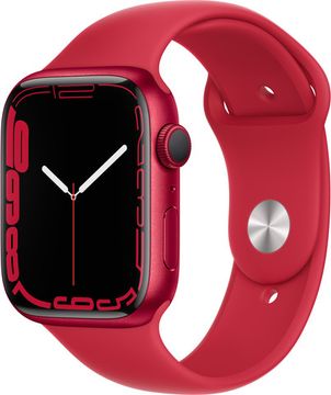 Apple Watch Series 7, 45 мм, корпус из алюминия красного цвета, спортивный ремешок (PRODUCT)RED