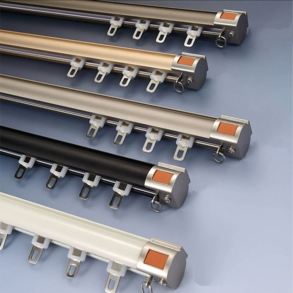 Алюминиевый карниз для штор, потолочный и настенный, однорядный / двухрядный