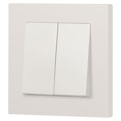 Переключатель Intro Accent 6-107-06 двойной, 10А-250В, IP20, СУ, AL/CU, перламутр | Intro