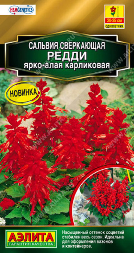 Сальвия Редди ярко-алая карликовая 7шт Аэлита