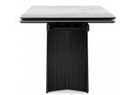 Керамический стол Woodville Вейв 160(220)х89 белый с прожилками gilt white, черный