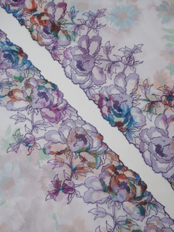 Вышивка на сетке мультиколор ширина 27 см ОТРЕЗЫ