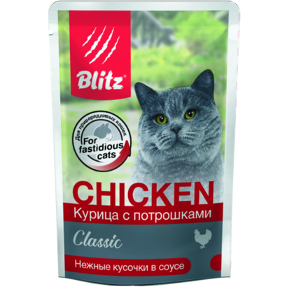 Blitz Classic "Курица с потрошками" в соусе для взрослых кошек